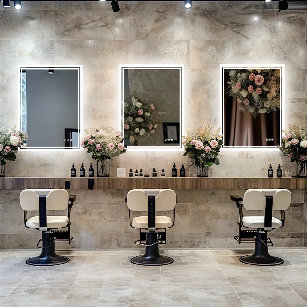 Backlit LED Bathroom Mirror, Anti-Fog Dimmable in 3 Sizes