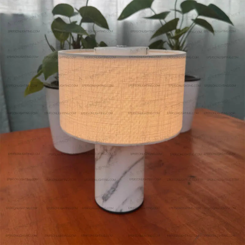 Cordless Marble Table Lamp, Rechargeable Bedside Light