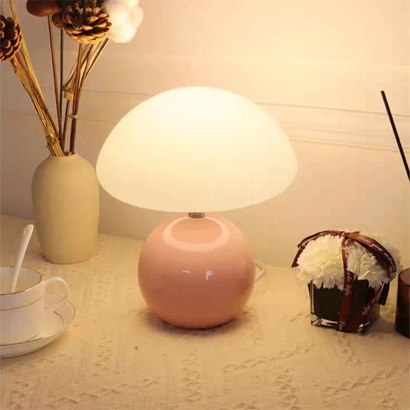 Ceramic Base Mushroom Lamp