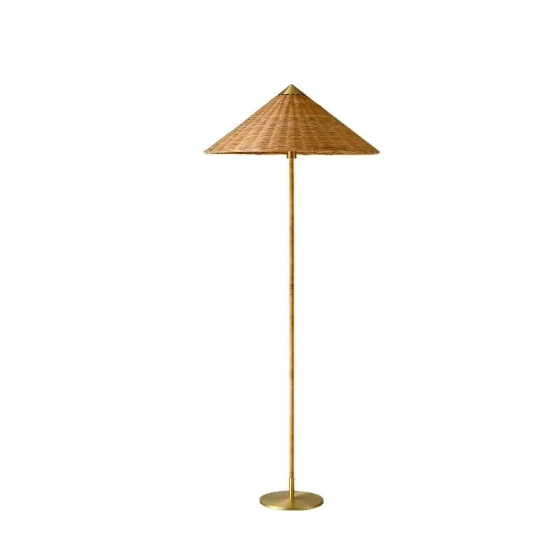 Rattan Woven Floor Lamp, Handmade Standing Corner Light