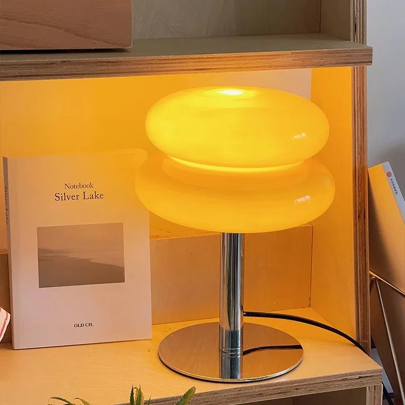 Bauhaus Glass Mushroom Lamp, Orange
