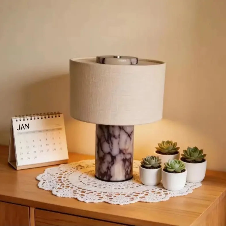 Cordless Marble Table Lamp, Rechargeable Bedside Light