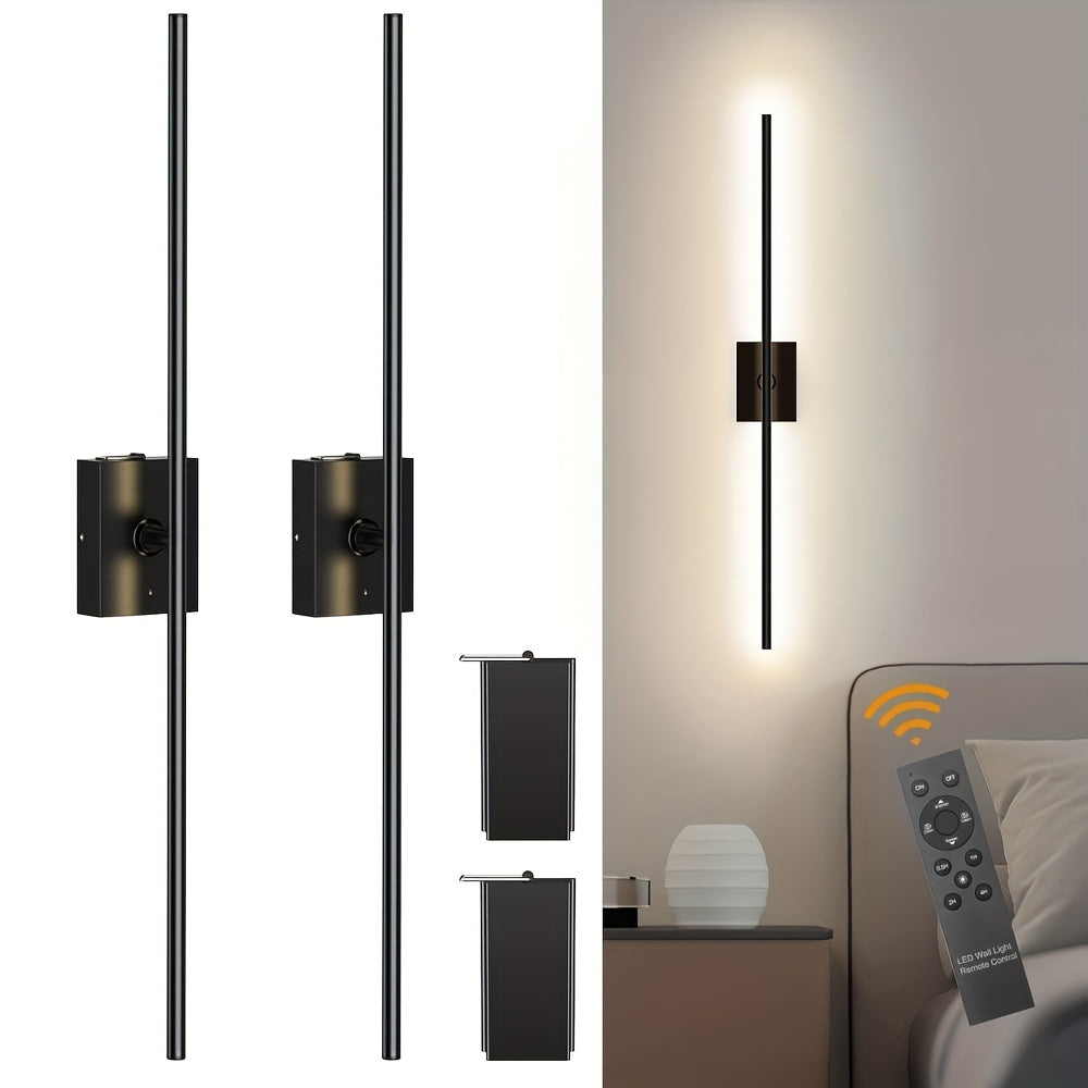 2 Pack Cordless Wall Sconces, 3000K-6000K Remote
