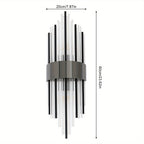 2-Light Black Wall Sconce, Modern Shell Shade Lamp