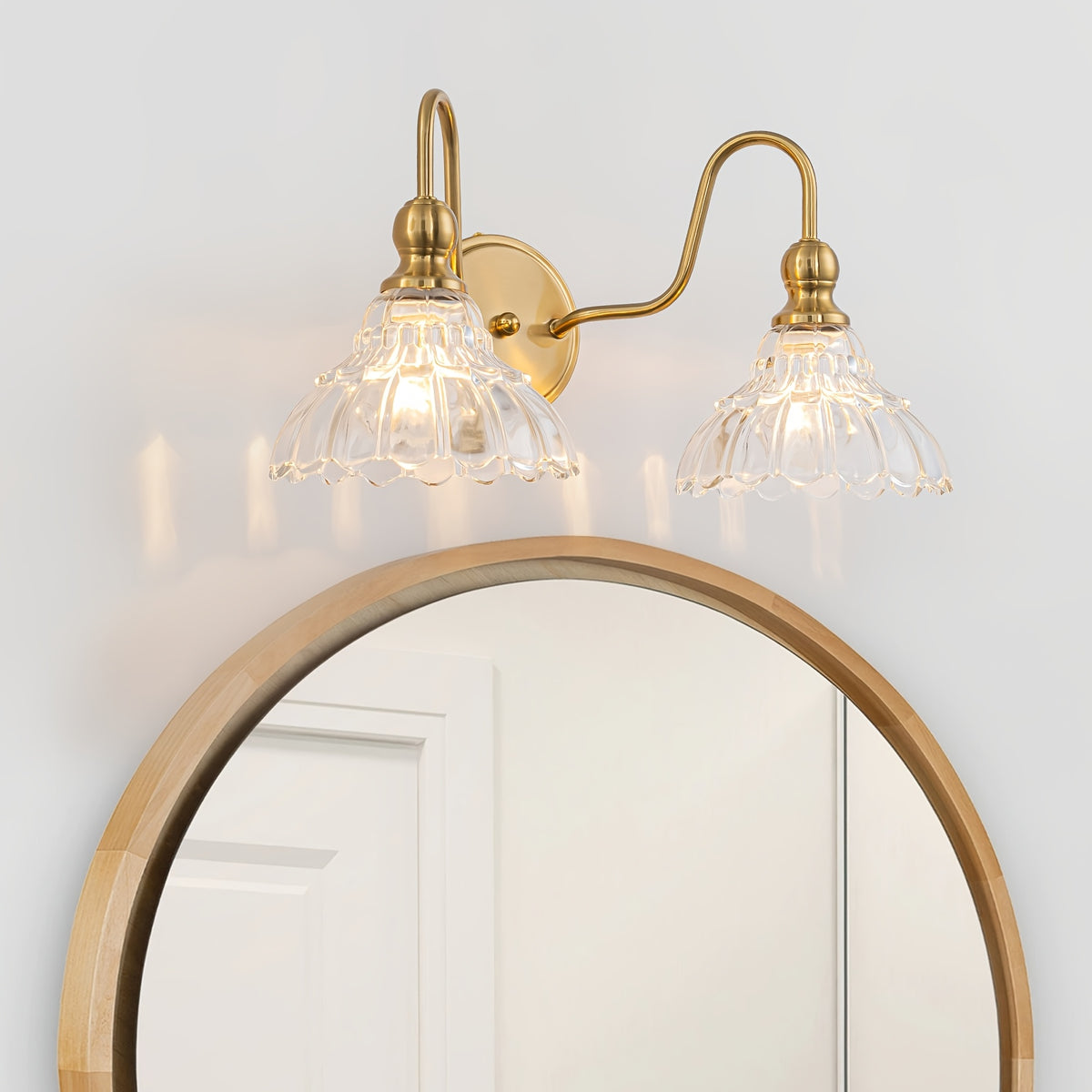 Flower Glass Vanity Light, 1, 2 or 3-Light Bathroom Sconce