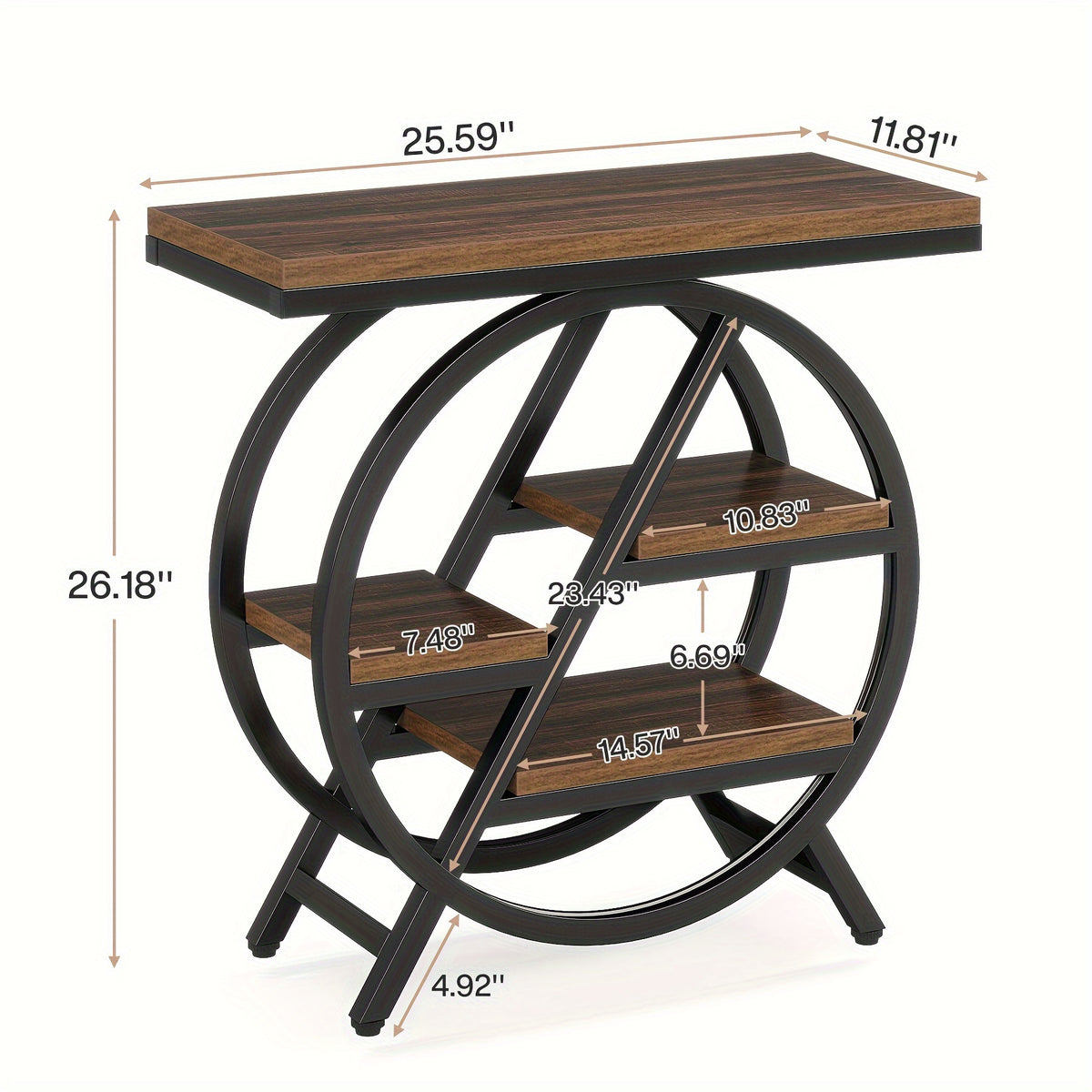 3-Tier Narrow End Table, Single or Set of 2 Side Tables