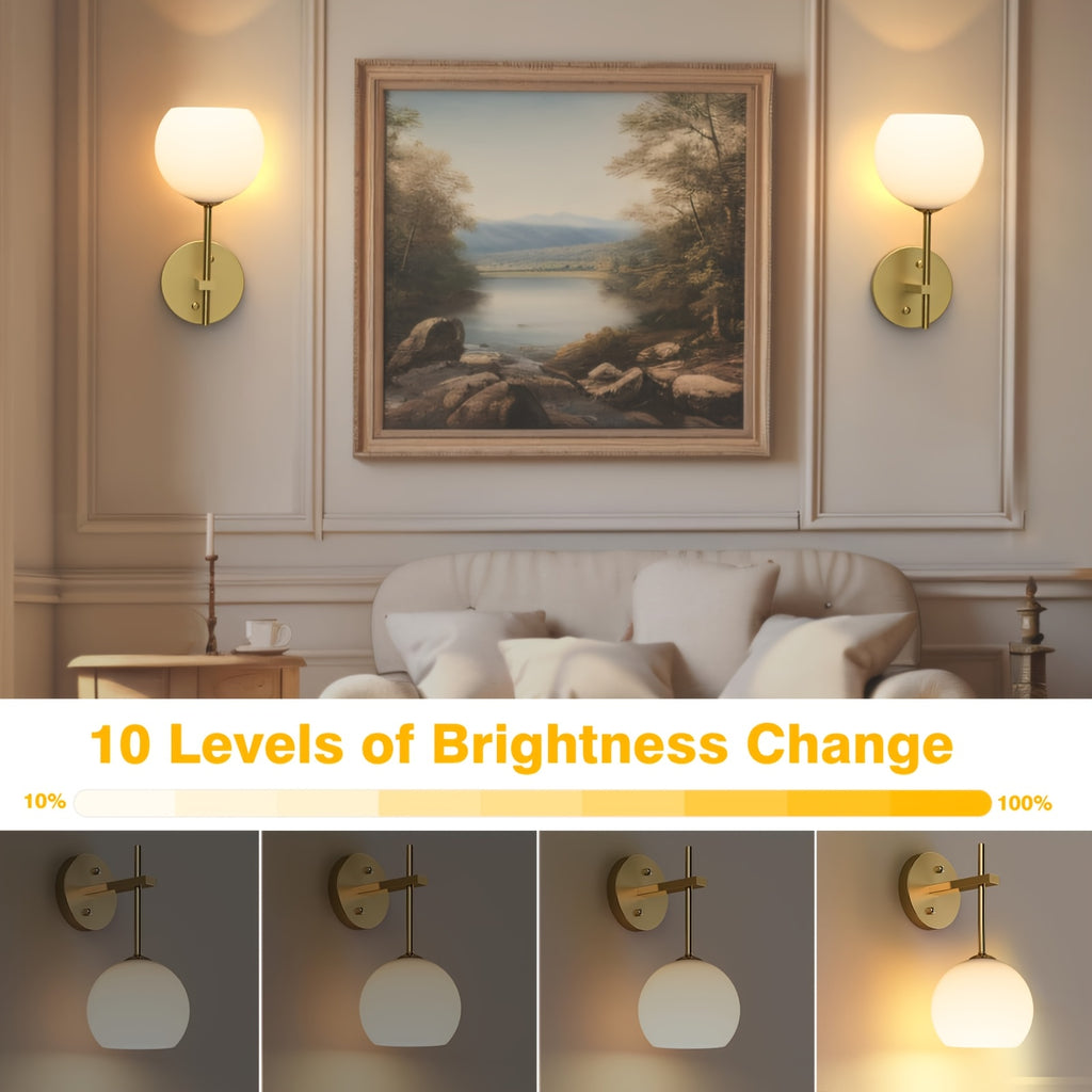 15-Color Wall Sconces Set of 2, Magnetic Rechargeable