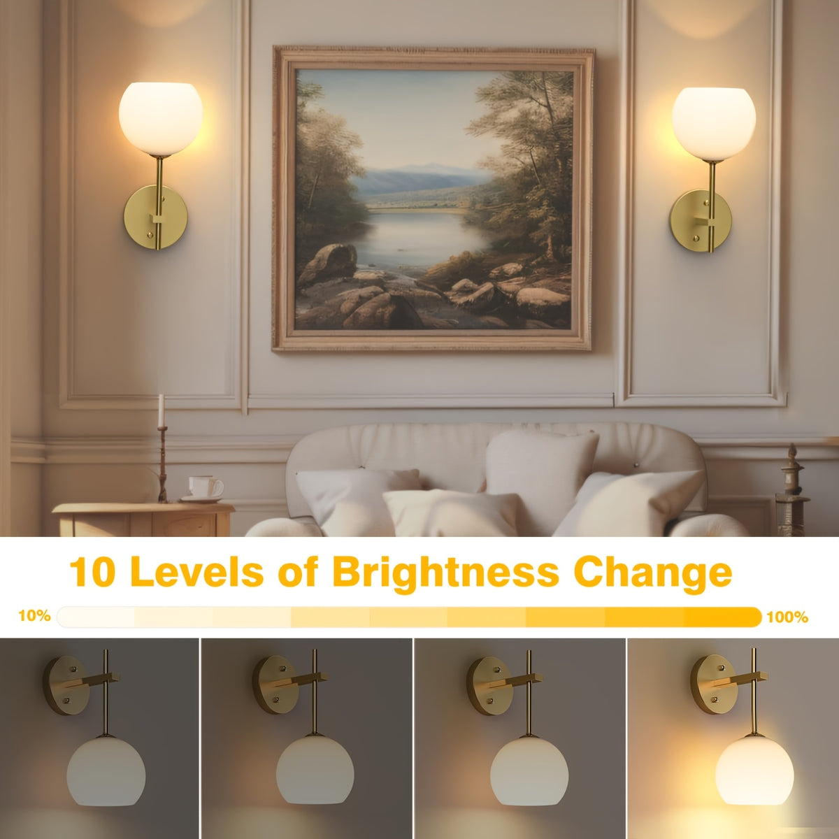 15-Color Wall Sconces Set of 2, Magnetic Rechargeable