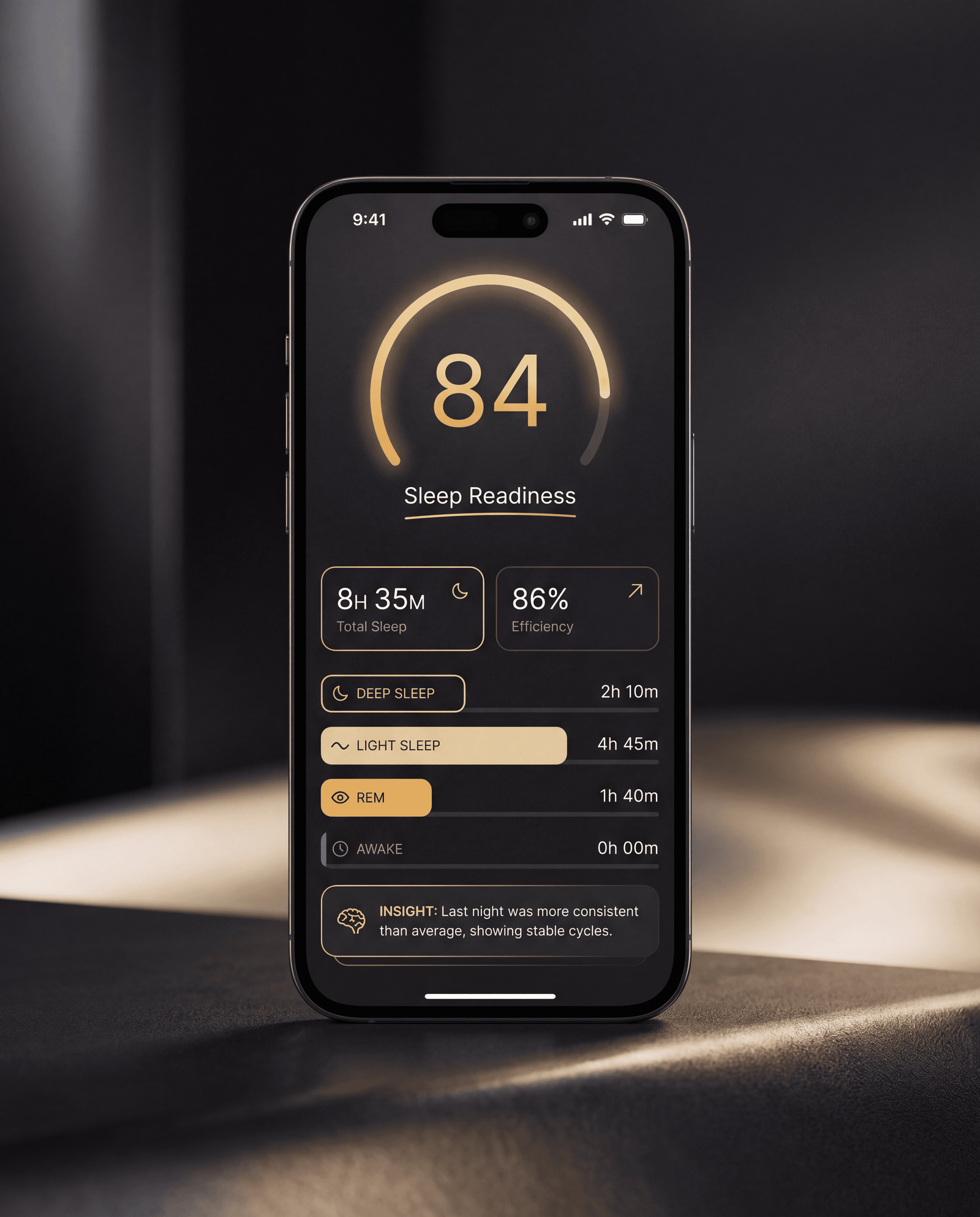 Viego Sleep Score app screen