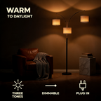 Warm to daylight: three tones, dimmable, plug in