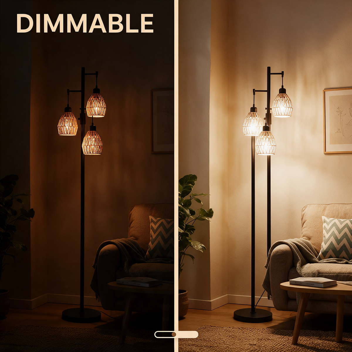 Dimmable from a low glow to full brightness