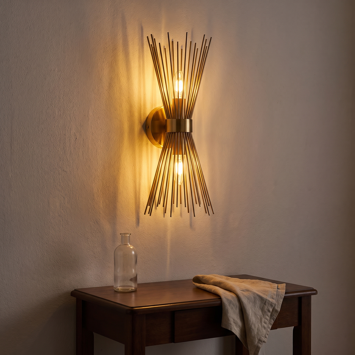 Sconce above a dressing table
