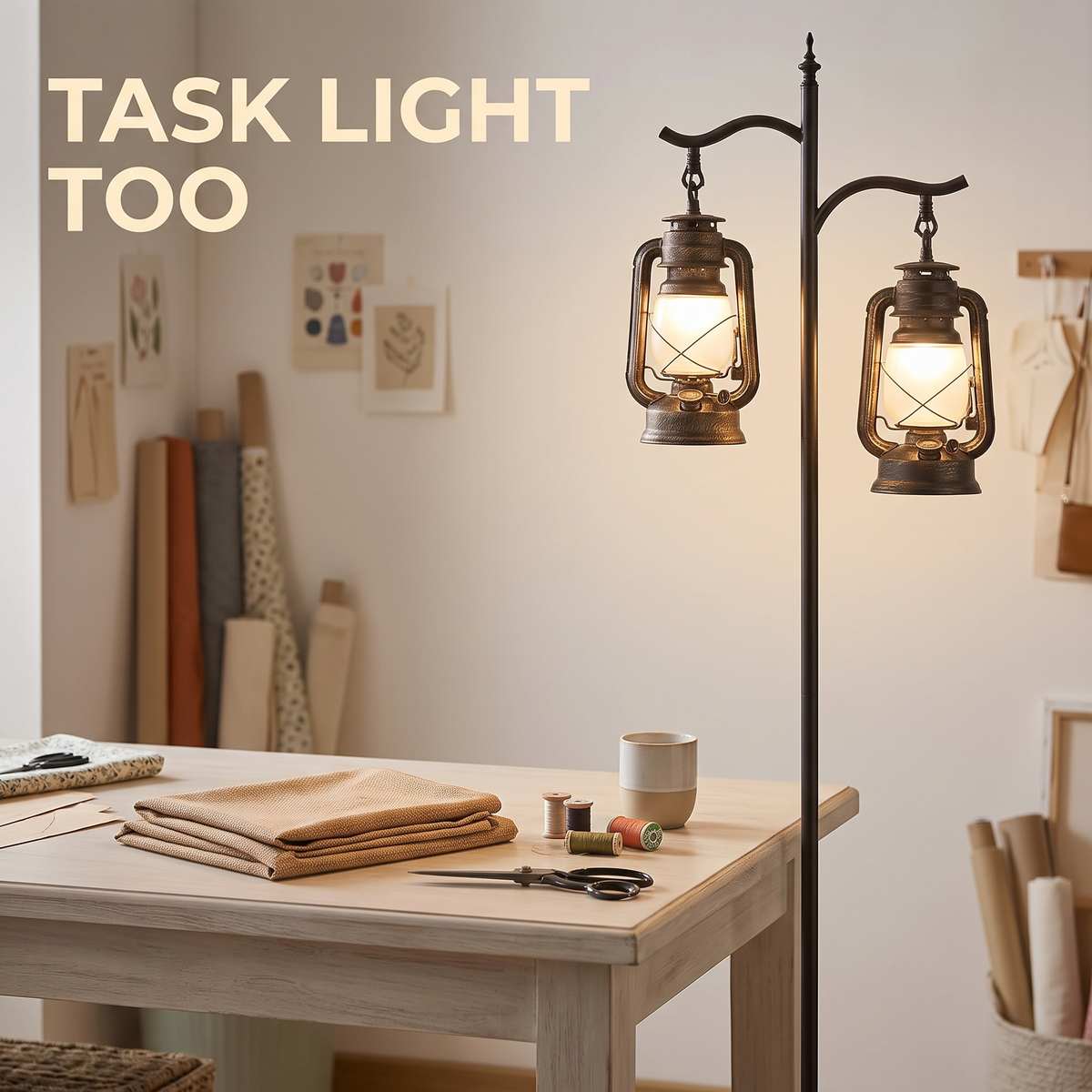 Works as a task light over a craft table