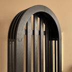 Close view of the arch and slats