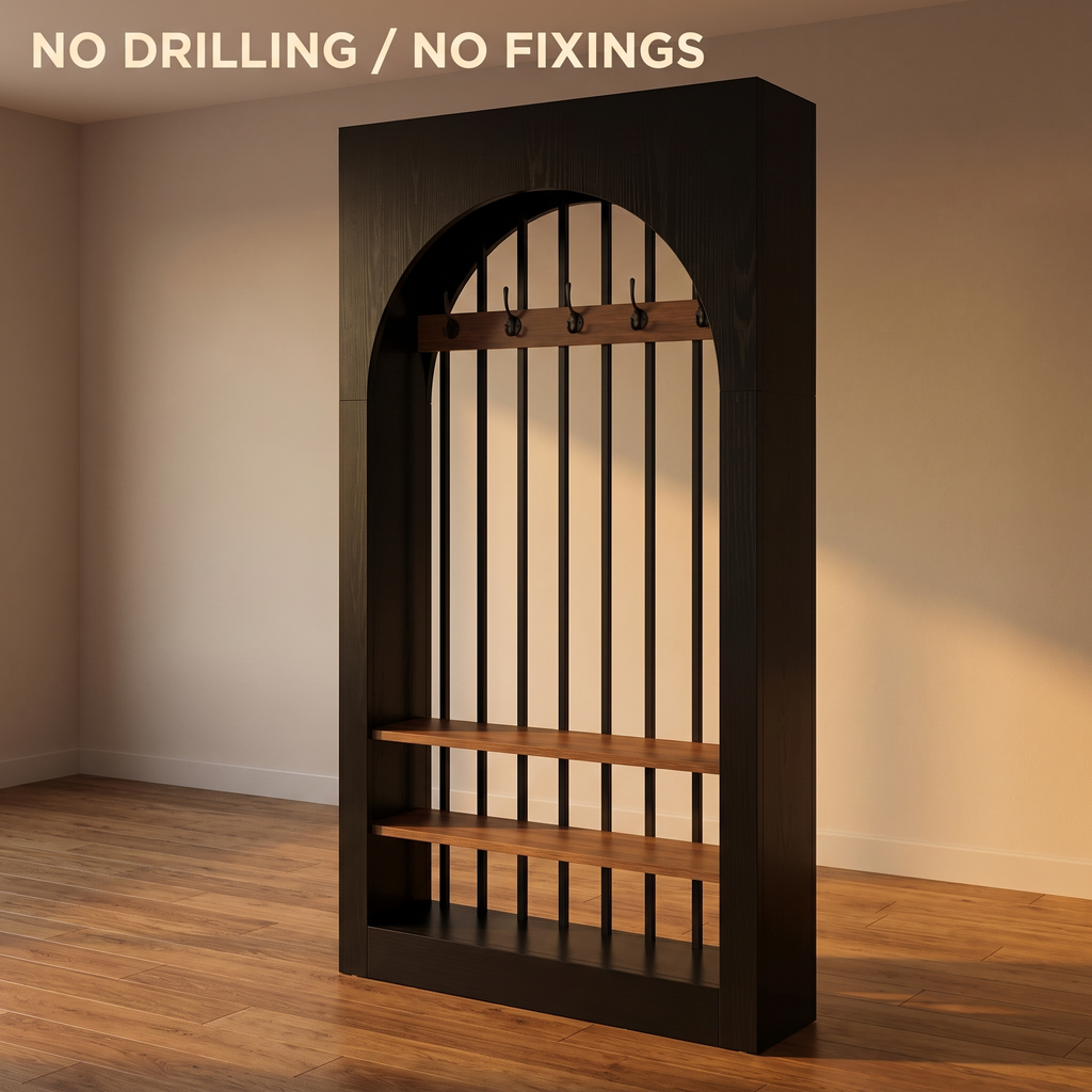 Freestanding, no drilling or wall fixings