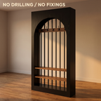Freestanding, no drilling or wall fixings