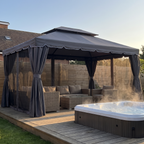 Gazebo over a hot tub deck