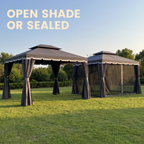 Open shade or sealed with mosquito netting