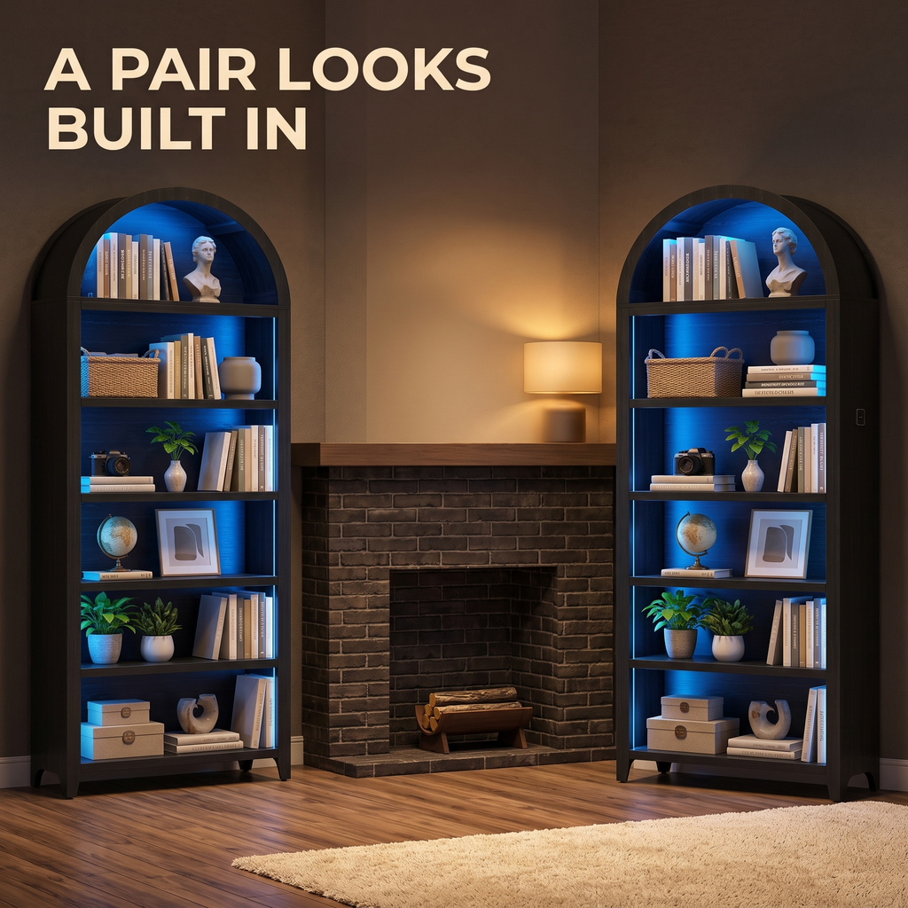 A matching pair either side of a fireplace