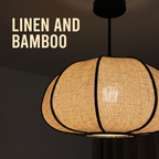 Woven linen and bamboo shade
