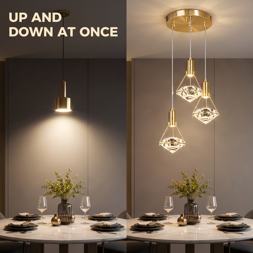 Lights the ceiling and the table at once