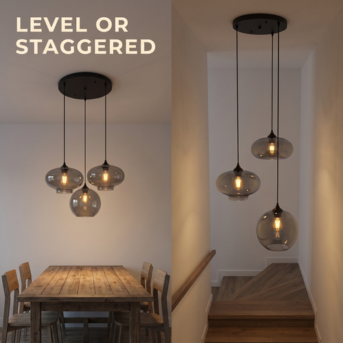 Hang the cords level or staggered
