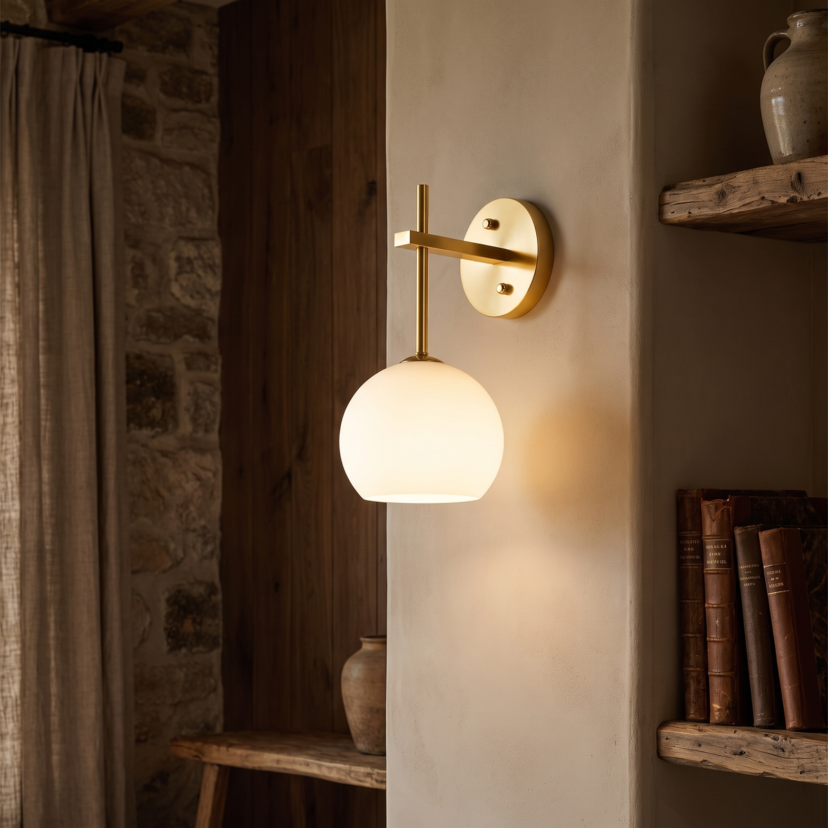 Colour changing wall sconce in golden