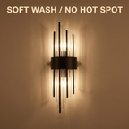 Shell shade gives a soft wash, no hot spot