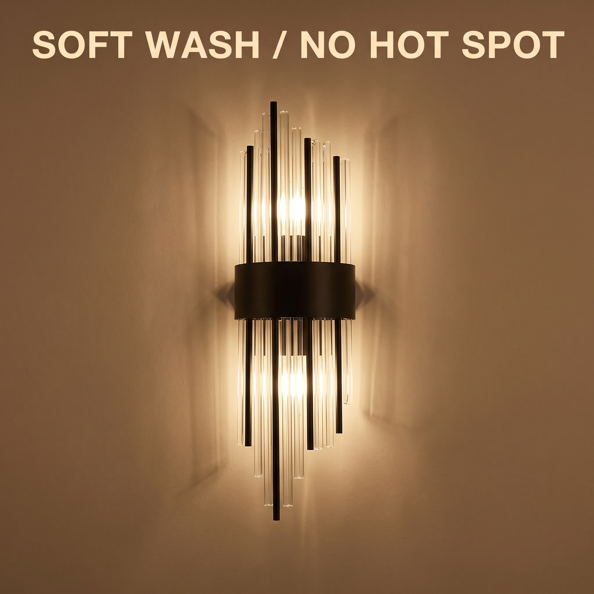 Shell shade gives a soft wash, no hot spot