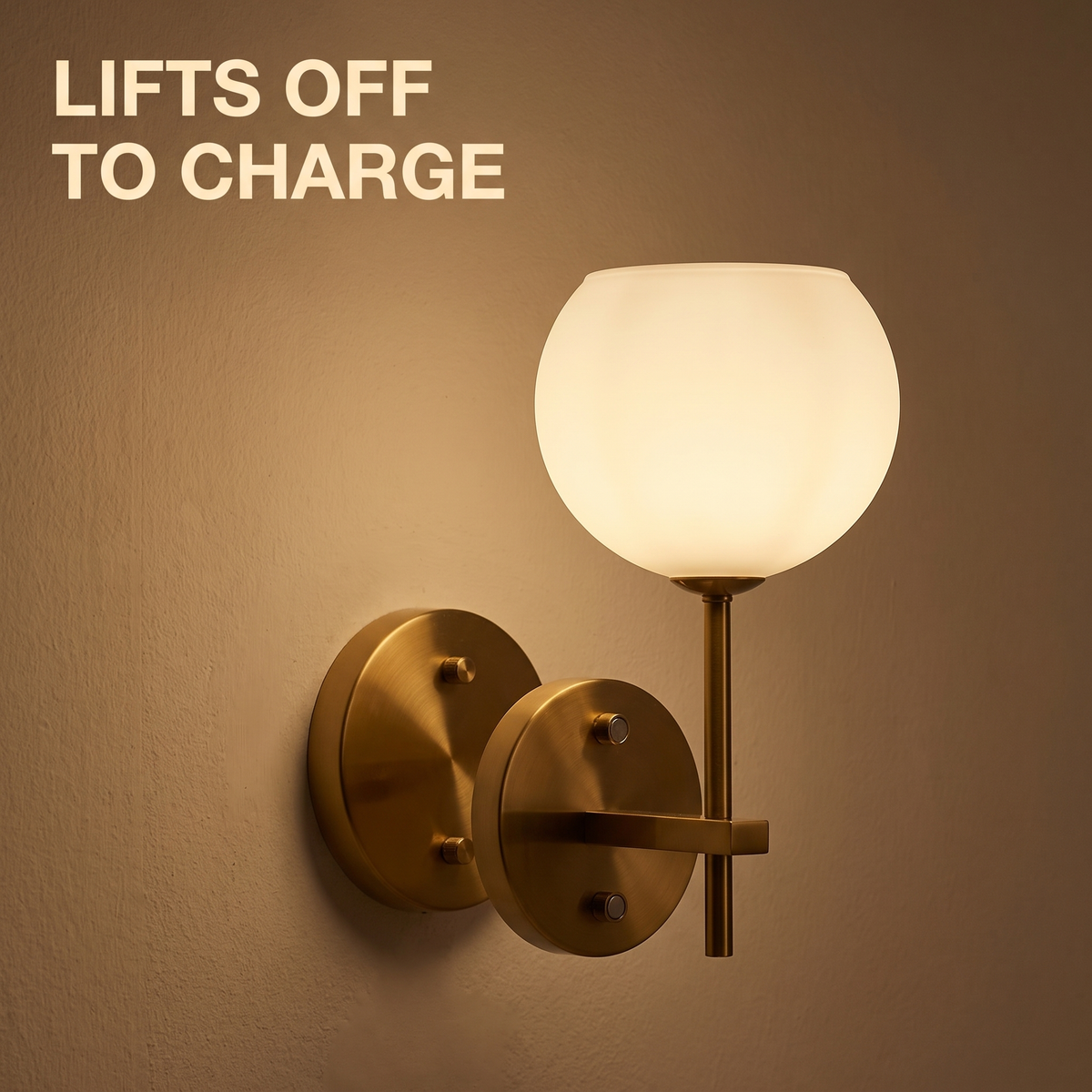 Lifts off the magnetic plate to recharge