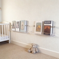 Acrylic Wall Book Rack Set of 2, Kids & Magazine Shelf in use
