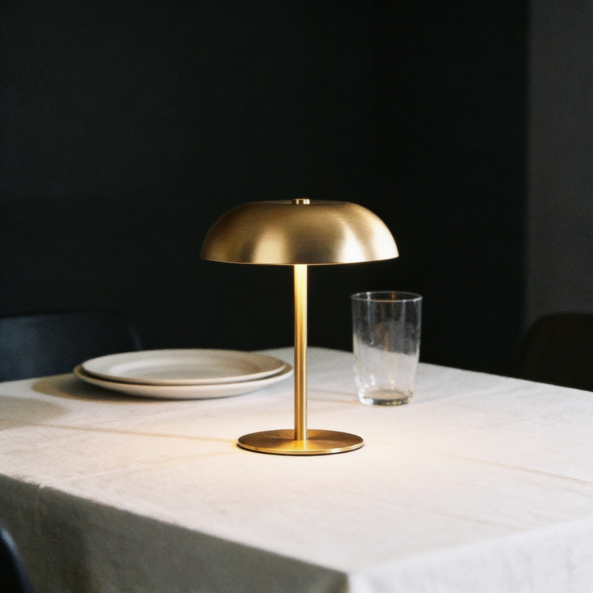 Mushroom Table Lamp, Cordless Touch Dimmable Bedside in use